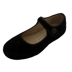 MARIA CATALAN •Black Velvet Merceditas Mary Jane Shoes Diamond Cut Made in Spain